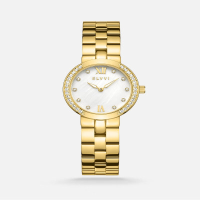 ساعة نسائيه من إلڤي باللون الذهبي