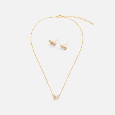 طقم نسائي كلاسيك بلون ذهبي