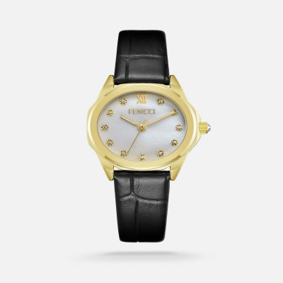 ساعة نسائية من فنشي بلون أسود