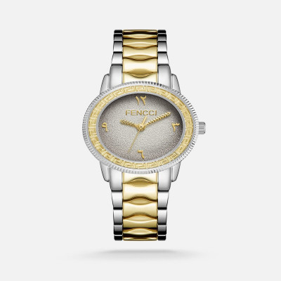 ساعة نسائية من فنشي بلون ذهبي وفضي