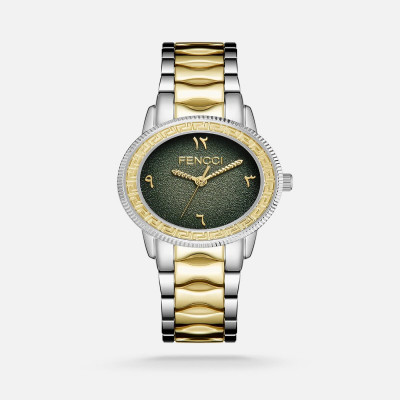 ساعة نسائية من فنشي بلون ذهبي وفضي