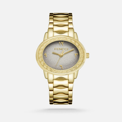 ساعة نسائية من فنشي بلون ذهبي