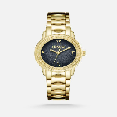 ساعة نسائية من فنشي بلون ذهبي