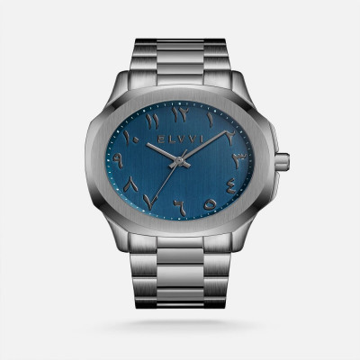 ساعة رجالية من الفي بلون رمادي