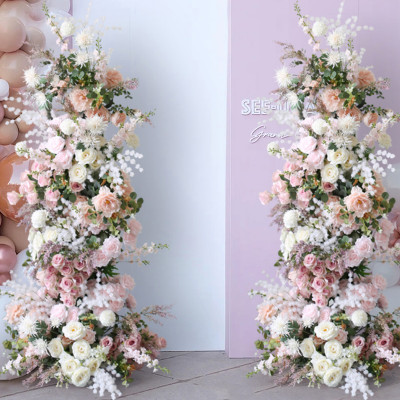 سلسلة وردية خلفية ترحيبية ، ديكور الزفاف ، قوس الق...