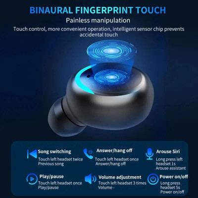 سماعات بلوتوث لاسلكية ، سماعات أذن TWS مقاومة للما...