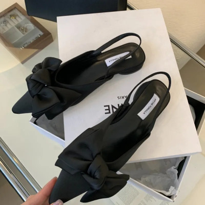 صنادل نسائية بفيونكة مصممة بمقدمة مدببة أحذية بكعب...