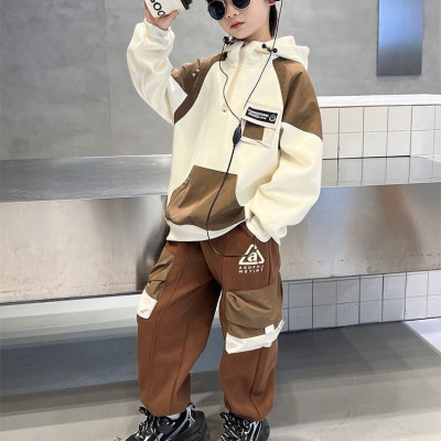 مجموعة هوديس مبطنة بالصوف للأولاد أطقم ملابس أطفال...