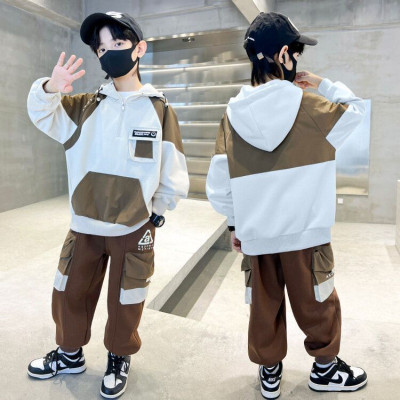 مجموعة هوديس مبطنة بالصوف للأولاد أطقم ملابس أطفال...